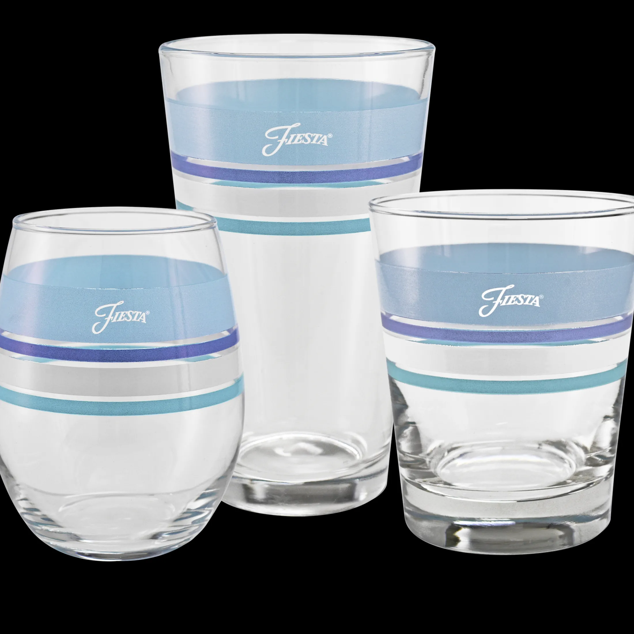 16 oz. Fiesta® Edgeline Coastal Blue Cooler Glass - Set of 4