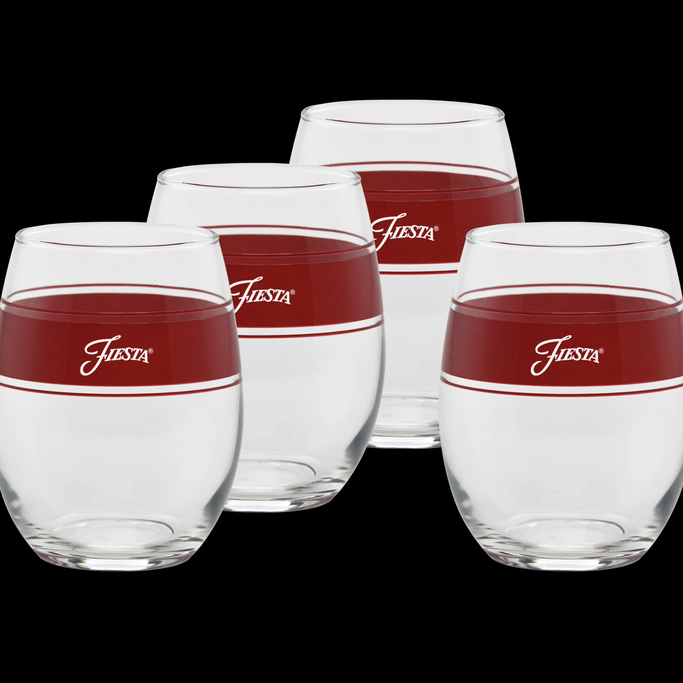 15 oz. Fiesta® Frame Stemless Wine Scarlet – Set of 4