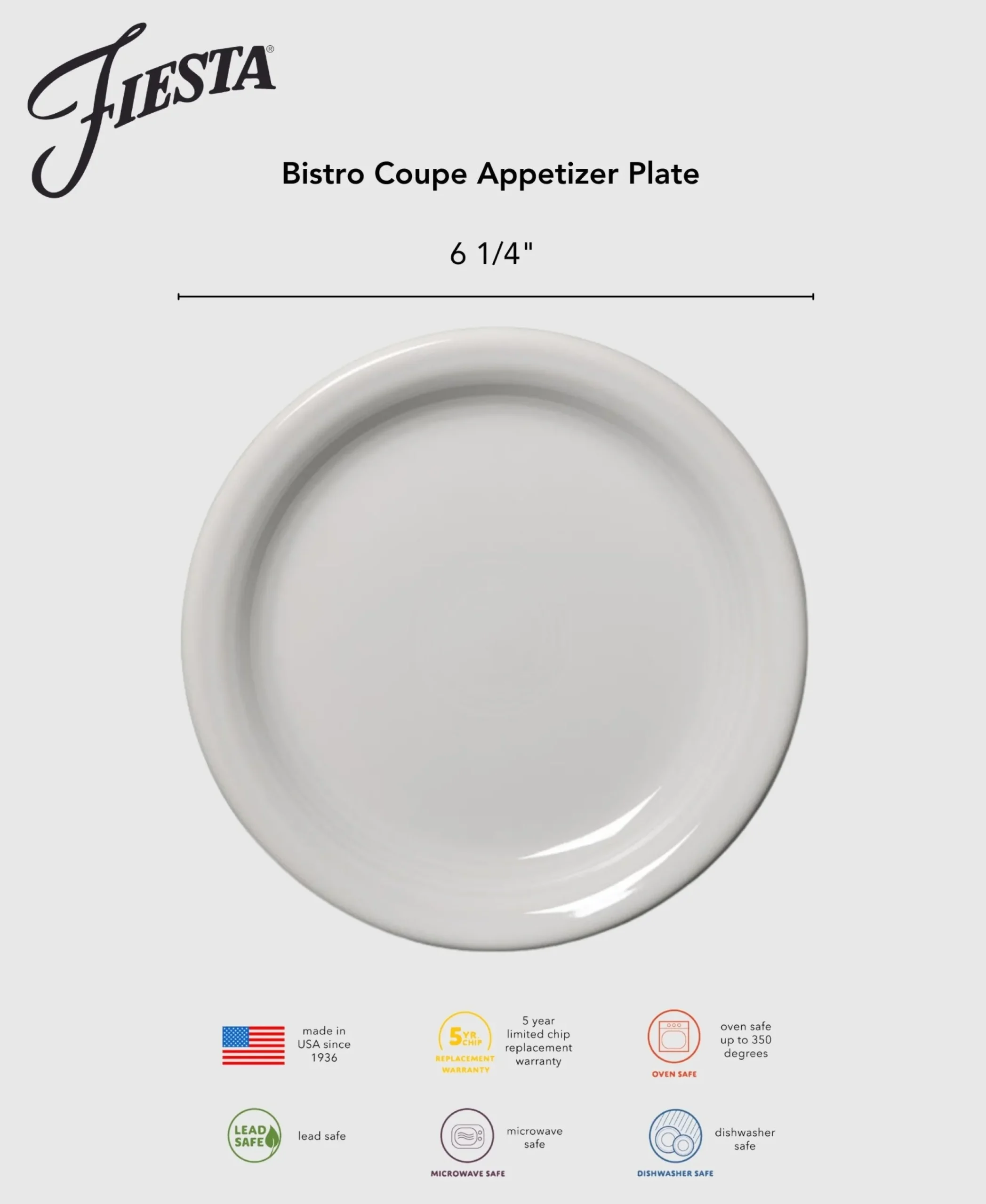 Bistro Coupe 6 1/4 Inch Appetizer Plate Foundry