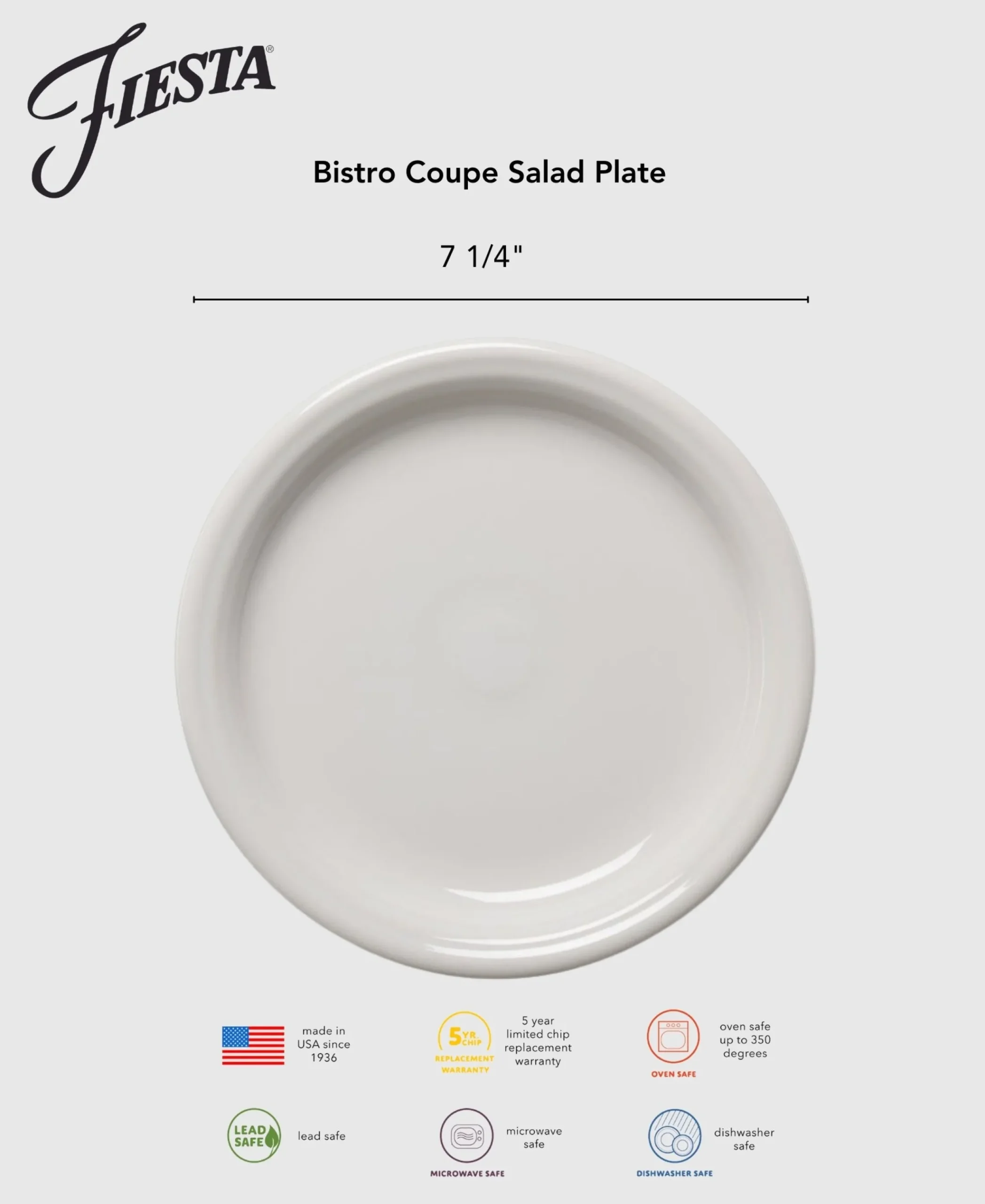 Bistro Coupe 7 1/4 Inch Salad Plate Foundry