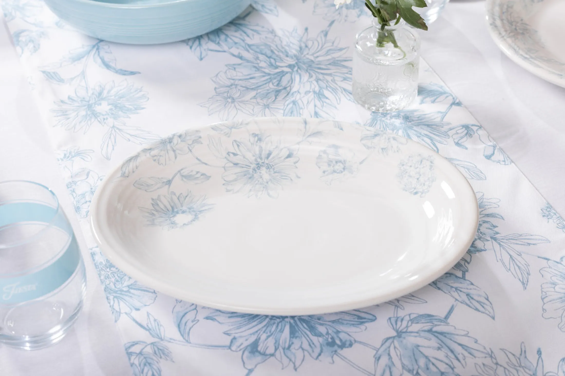 Botanical Floral 11 5/8 Inch Medium Oval Serving Platter