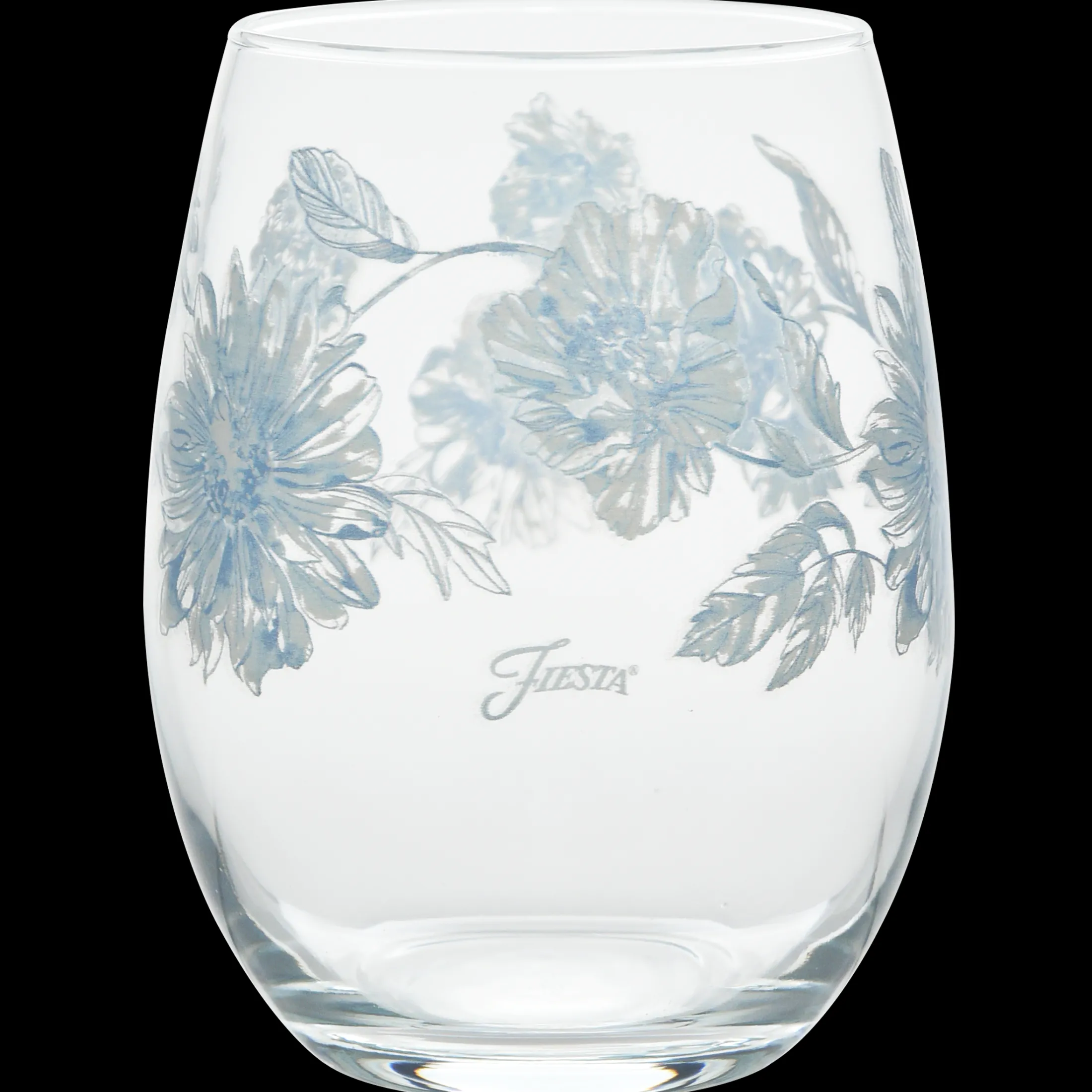 Botanical Floral 15 oz. Stemless Wine Glass – Set of 4