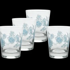 Botanical Floral 15 oz. Tapered Double Old Fashion Glass – Set of 4