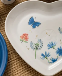 Breezy Floral 9 Inch Heart Shaped Plate