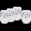 Breezy Floral 15 oz. Stemless Wine Glass – Set of 4