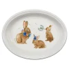 Breezy Floral Easter 13 5/8 Inch Large Oval Serving Platter Bunny & Babies
