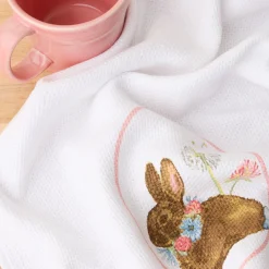 Breezy Floral Easter Bunny Kitchen Towels 2-Pack Set
