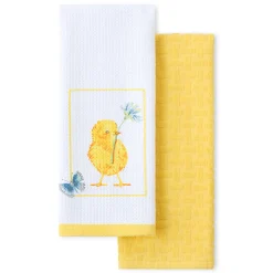 Breezy Floral Easter Chick Kitchen Towels 2-Pack Set