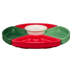 Christmas Mixed Color 5-Piece Color Entertaining Set 8 1/5 Inch