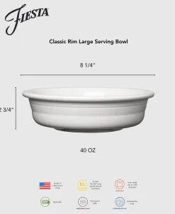 Classic Rim 10 1/2 Inch Extra Large Serving Bowl 80 OZ
