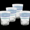 Coastal Blues 15 oz. Edgeline Tapered Double Old Fashion – Set of 4