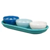 Coastal Blues Mixed Colors 4-Piece Condiment Set
