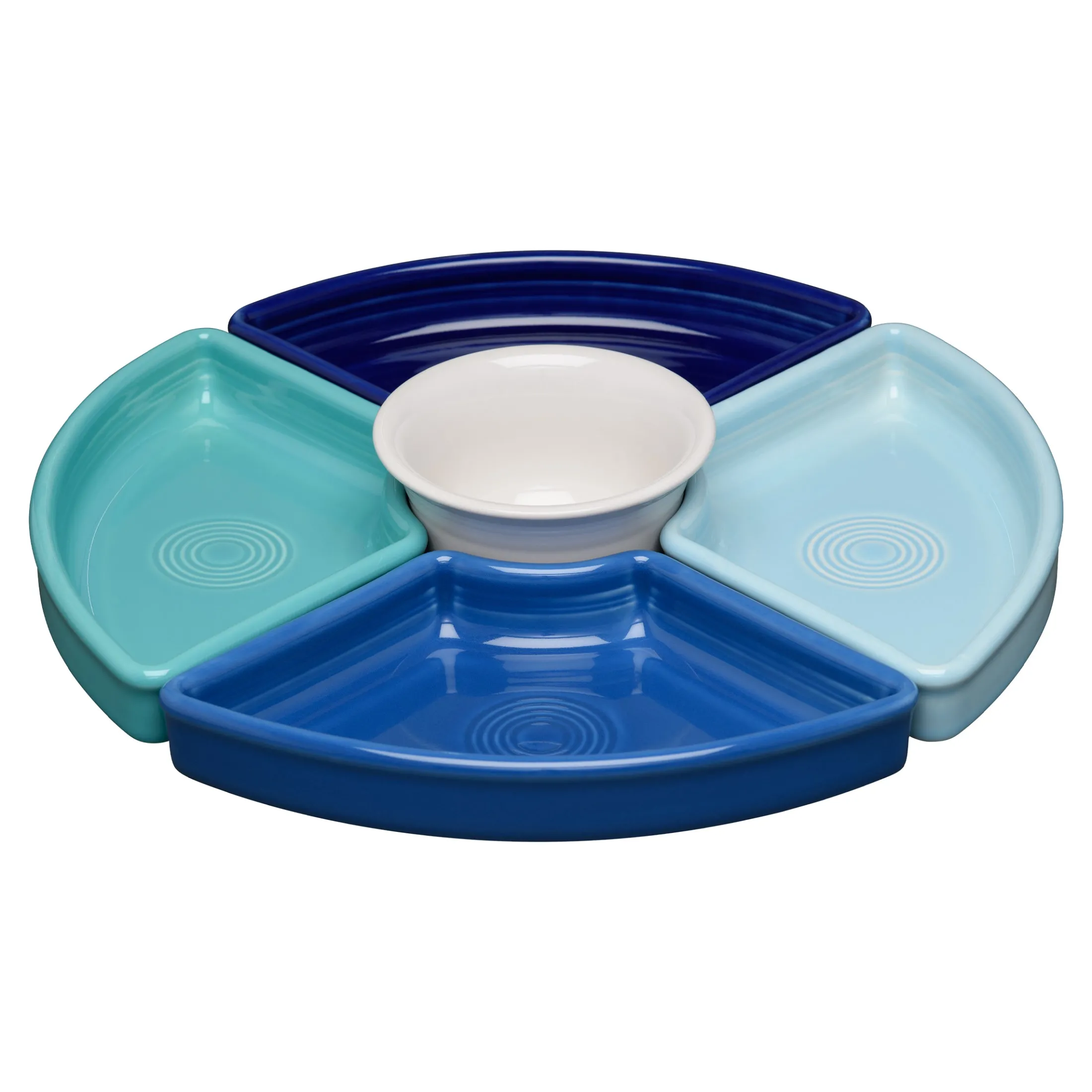 Coastal Blues 5-Piece Mixed Colors Entertaining Set 8 1/5 Inch