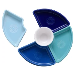 Coastal Blues 5-Piece Mixed Colors Entertaining Set 8 1/5 Inch