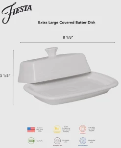 Extra Large Covered Butter Dish 8 1/8 Inch x 5 1/8 Inch