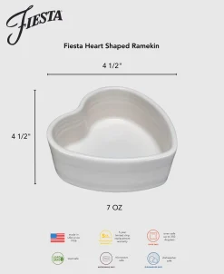 Fiesta 7 OZ Heart Shaped Ramekin 4 1/2 Inch