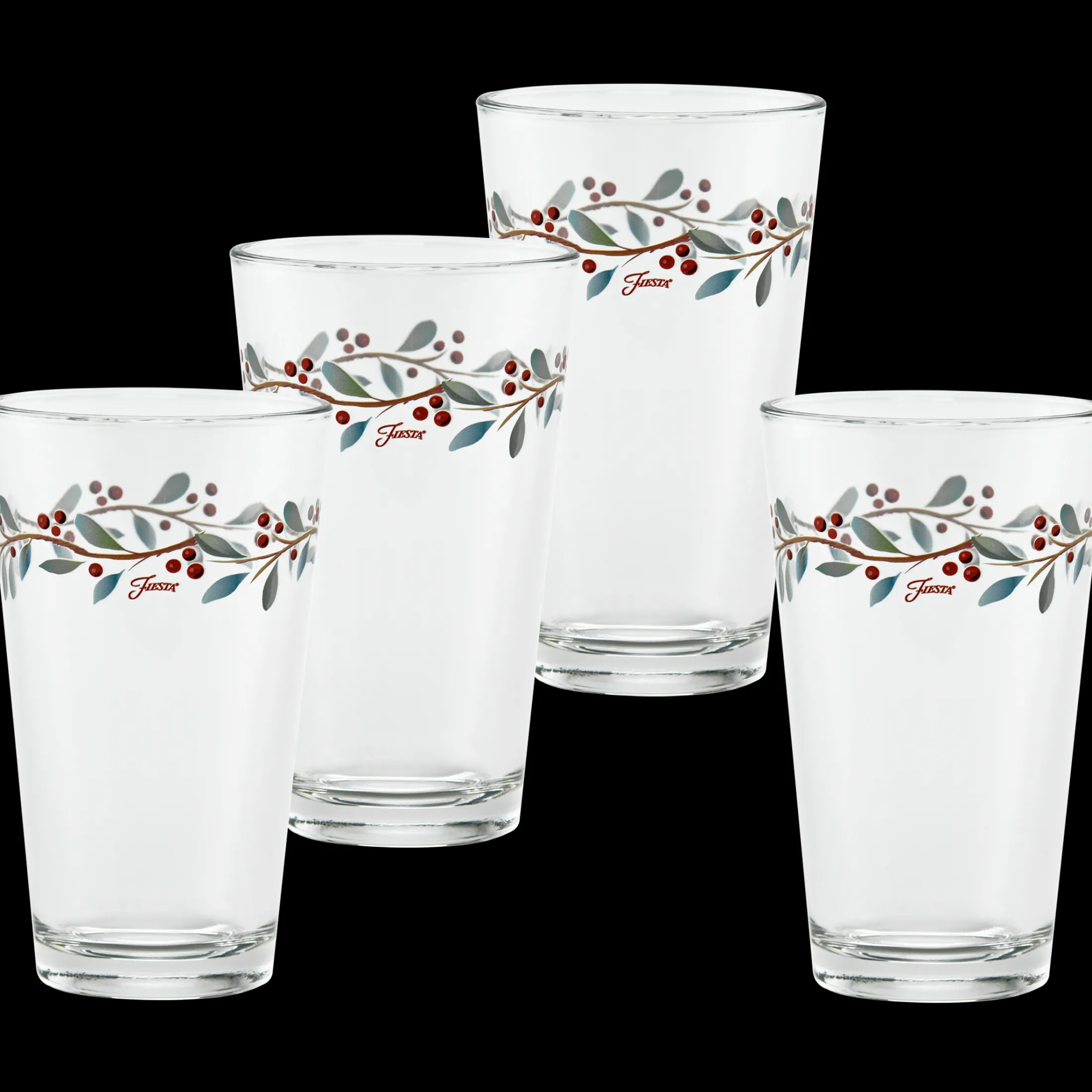 Holly Berry Christmas 16 oz. Cooler - Set of 4