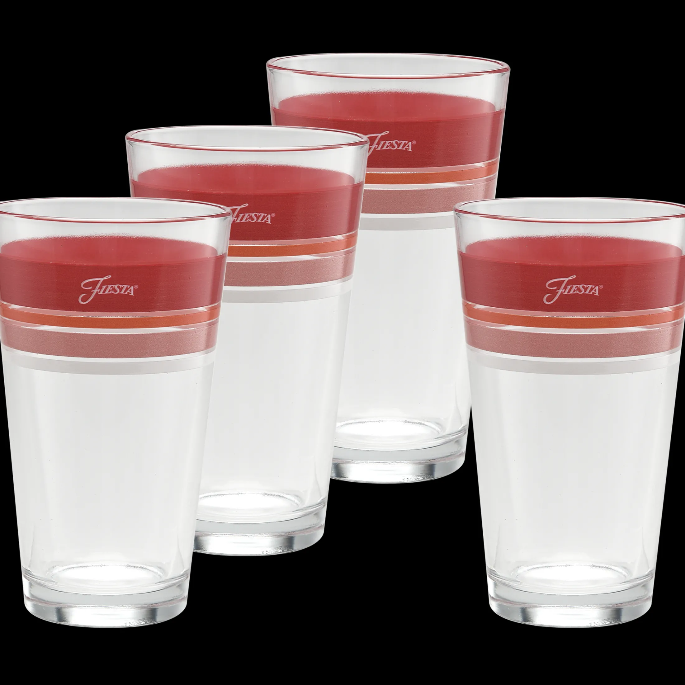 Horizon Sunset 16 oz. Edgeline Cooler Glass Mixed - Set of 4