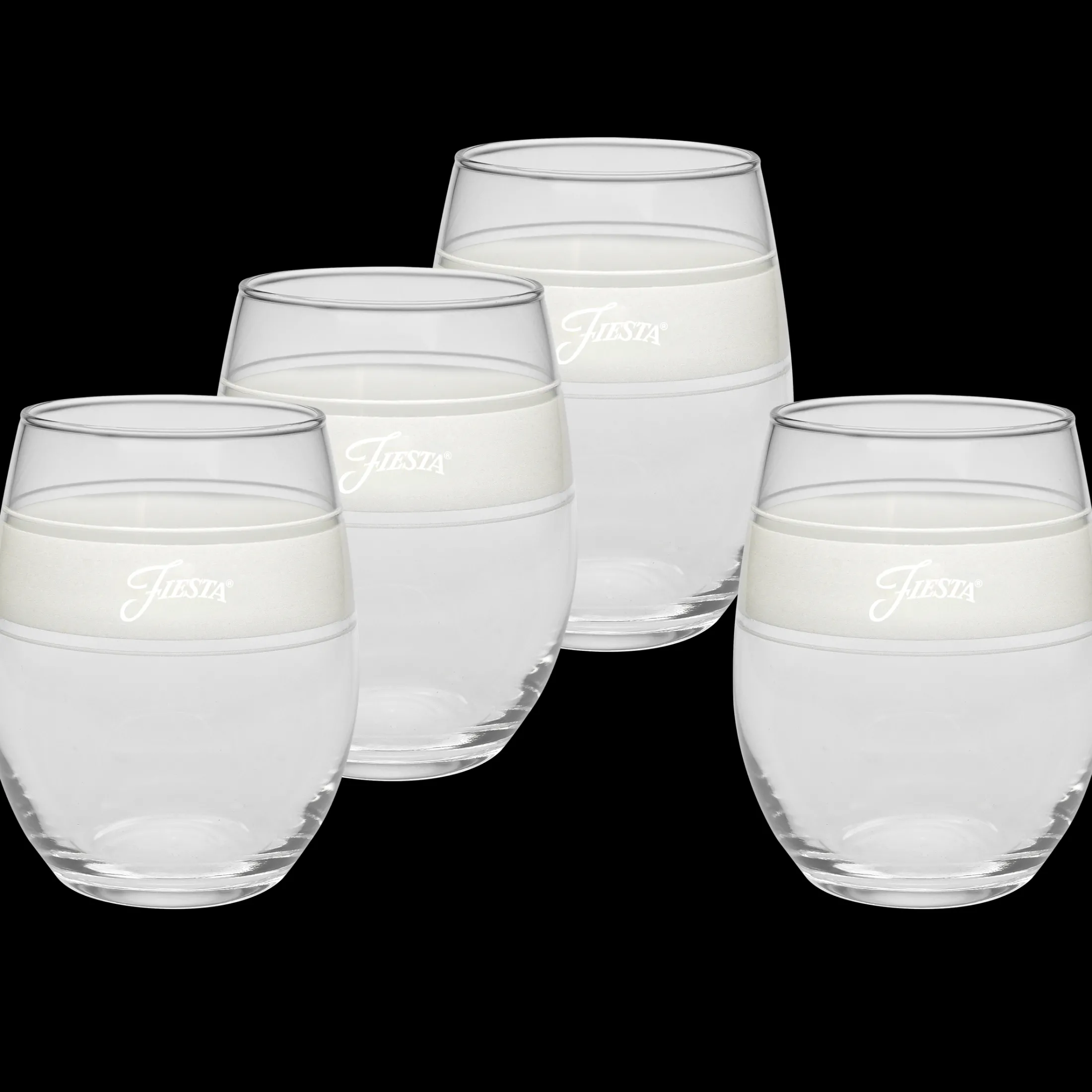 Linen 15 oz. Frame Stemless Glass – Set of 4