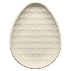 Linen Embossed Egg Shaped Plate 10 Inch