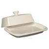 Linen Extra Large Covered Butter Dish 8 1/8 Inch x 5 1/8 Inch