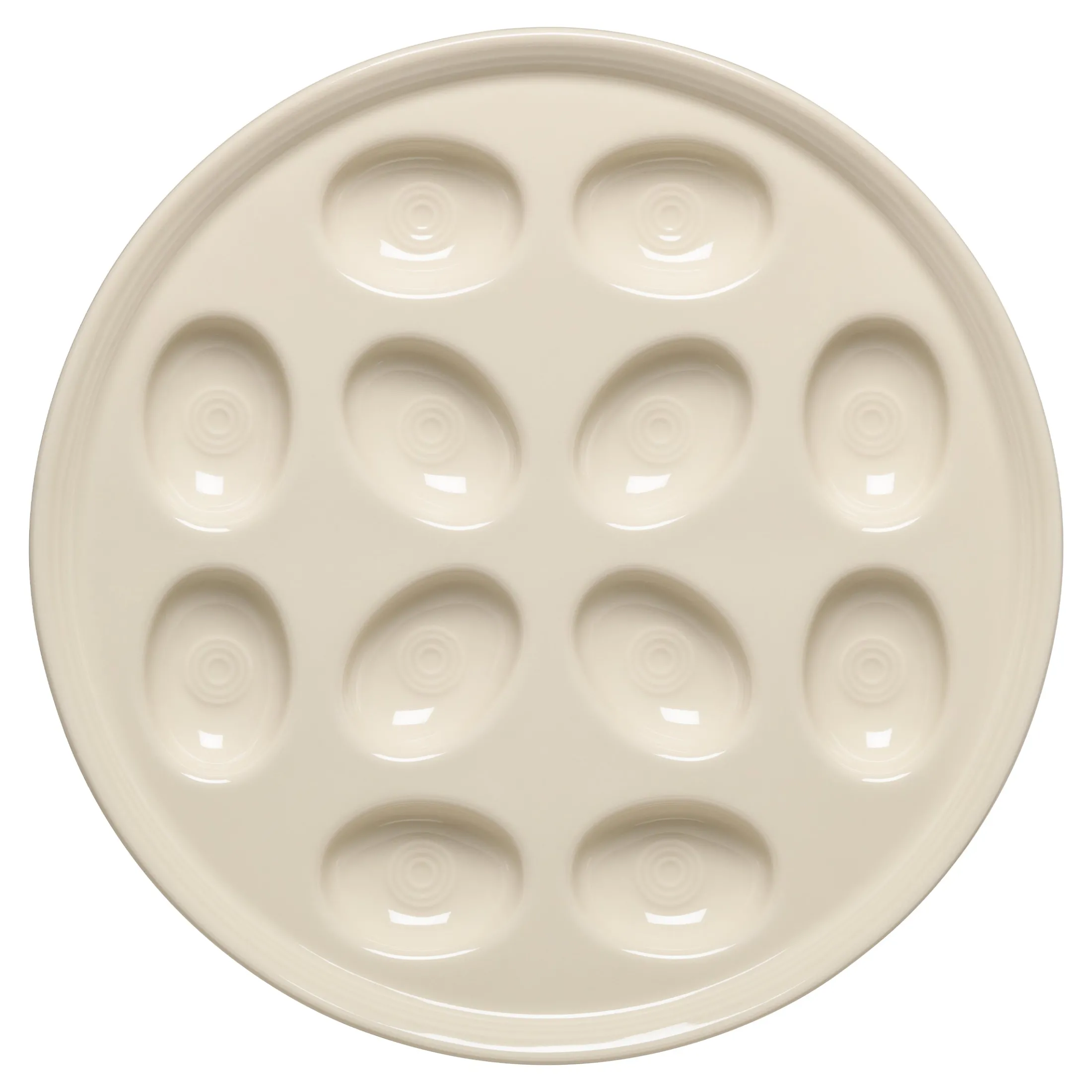 Linen Round Egg Serving Platter 11 1/4 Inch