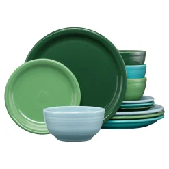 Mixed Aegean Bistro Coupe 12-Piece Dinnerware Set, Service for 4