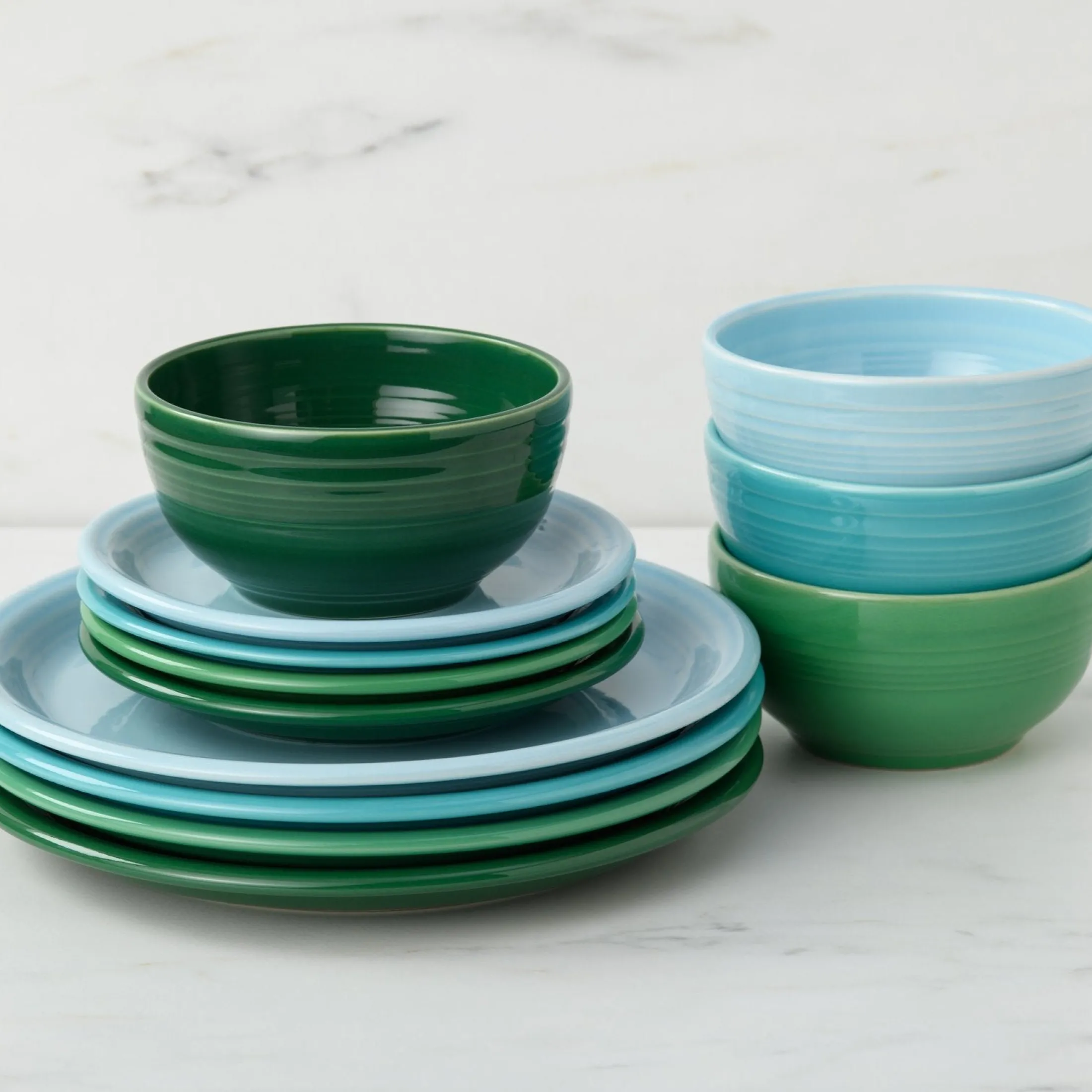 Mixed Aegean Bistro Coupe 12-Piece Dinnerware Set, Service for 4