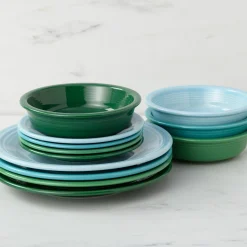 Mixed Aegean Classic Rim 12-Piece Dinnerware Set, Service for 4