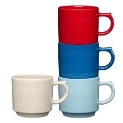 Mixed Americana 16 OZ Set of 4 Stackable Mug Set