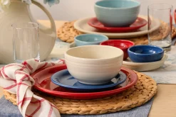 Mixed Americana Bistro Coupe 12-Piece Dinnerware Set, Service for 4