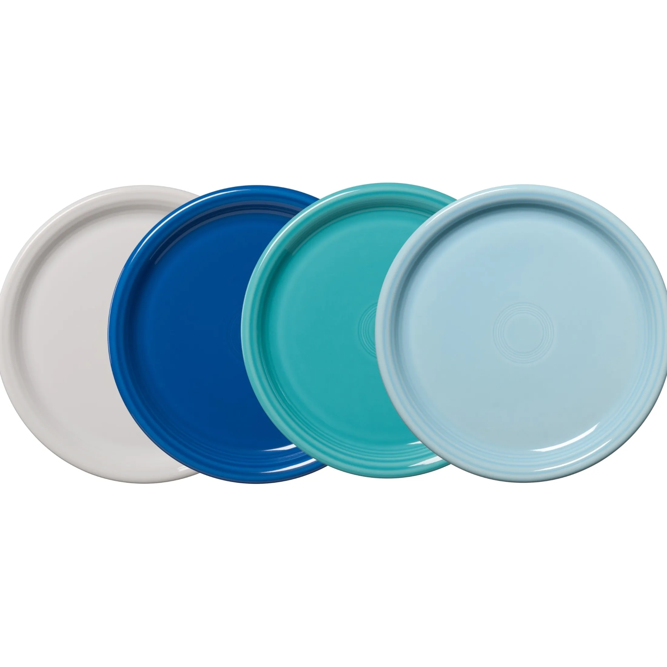 Mixed Coastal Blues Bistro Coupe 10 1/2 Inch Dinner Plate, Set of 4