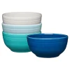 Mixed Coastal Blues Bistro Coupe 5 1/2 Inch Cereal Bowl 22 oz, Set of 4