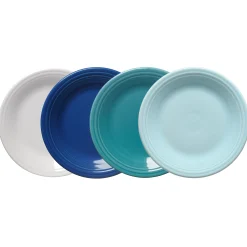Mixed Coastal Blues Classic Rim 10 1/2 Inch Dinner Plate, Set of 4