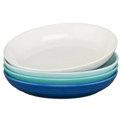 Mixed Coastal Blues Coupe 8 1/2 Inch Luncheon Bowl 26 OZ, Set of 4