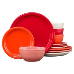 Mixed Sunset Horizon Bistro Coupe 12-Piece Dinnerware Set, Service for 4
