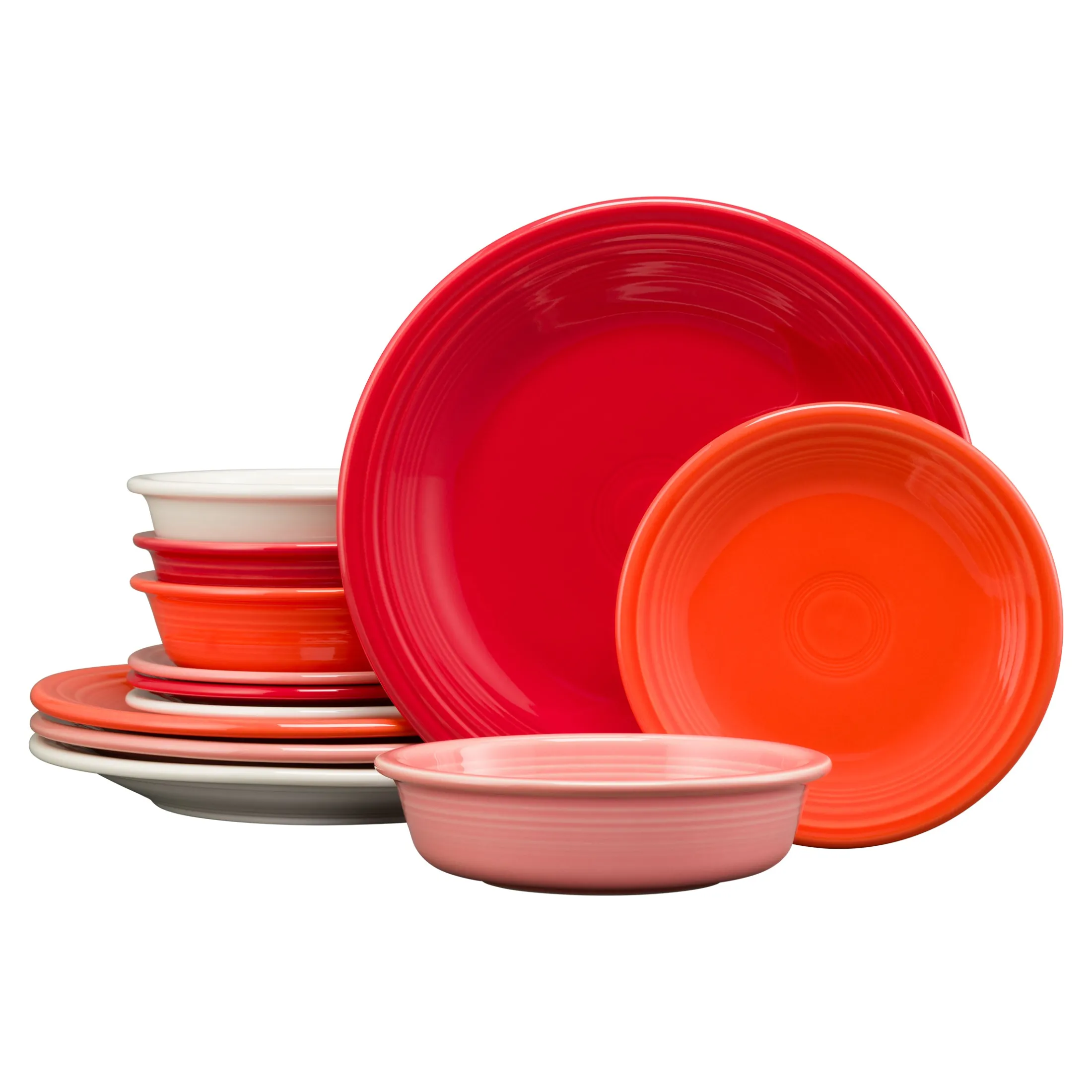 Mixed Sunset Horizon Classic Rim 12-Piece Dinnerware Set, Service for 4