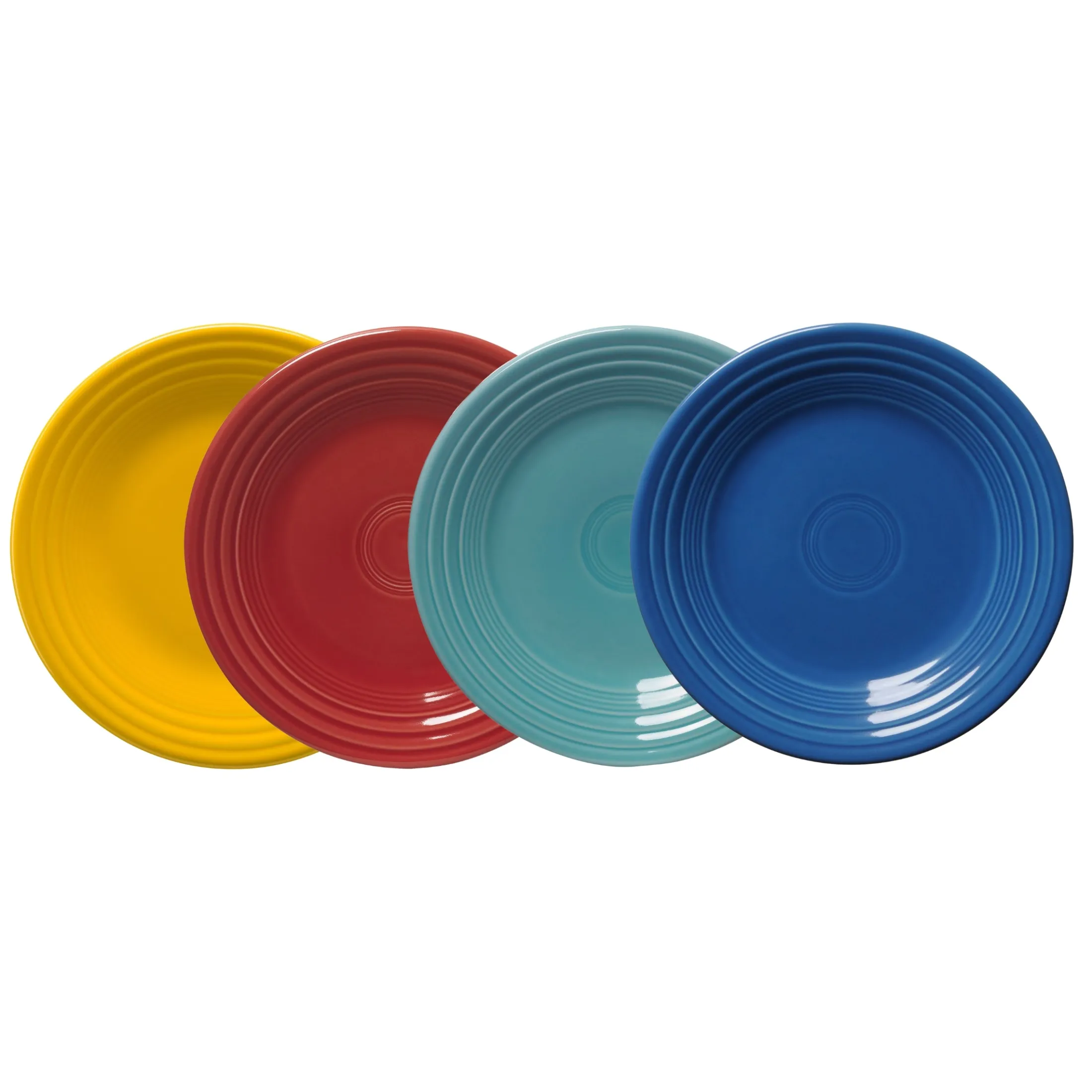 Mixed Vibrant Classic Rim 9 Inch Luncheon Plate, Set of 4