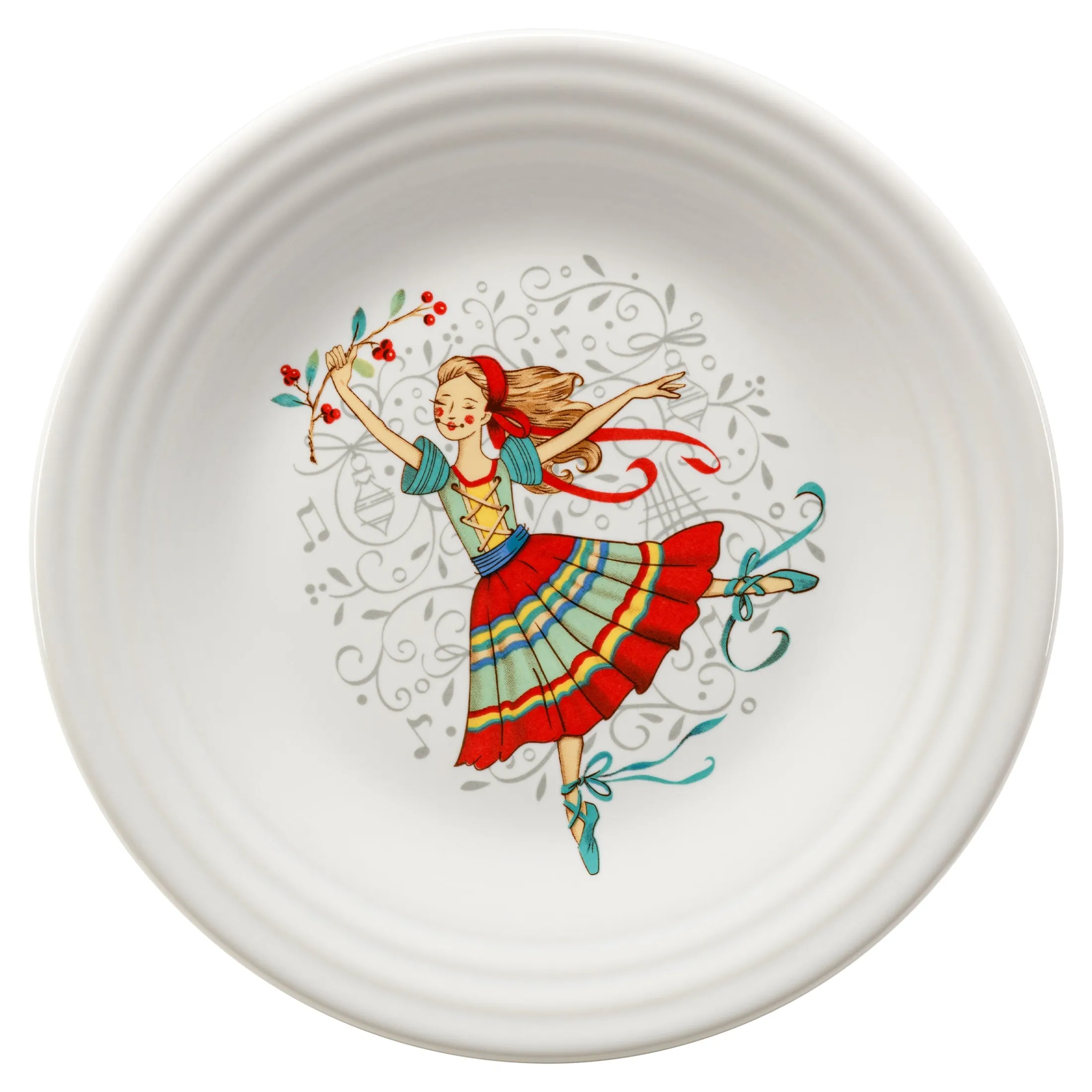 Nutcracker Ballerina Classic Rim 9 Inch Luncheon Plate