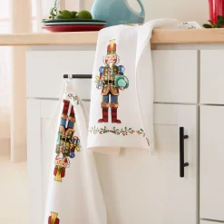 Nutcracker The Giver Holiday Holly Sprig Kitchen Towel Set