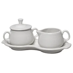 4-Piece Sugar Bowl and Creamer Set with Tray