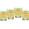 Retired 15 oz. Fiesta® Caribbean Sunset Stripes Tapered Double Old Fashion – Set of 4