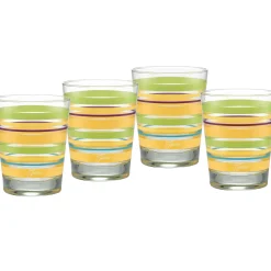 Retired 15 oz. Fiesta® Caribbean Sunset Stripes Tapered Double Old Fashion – Set of 4