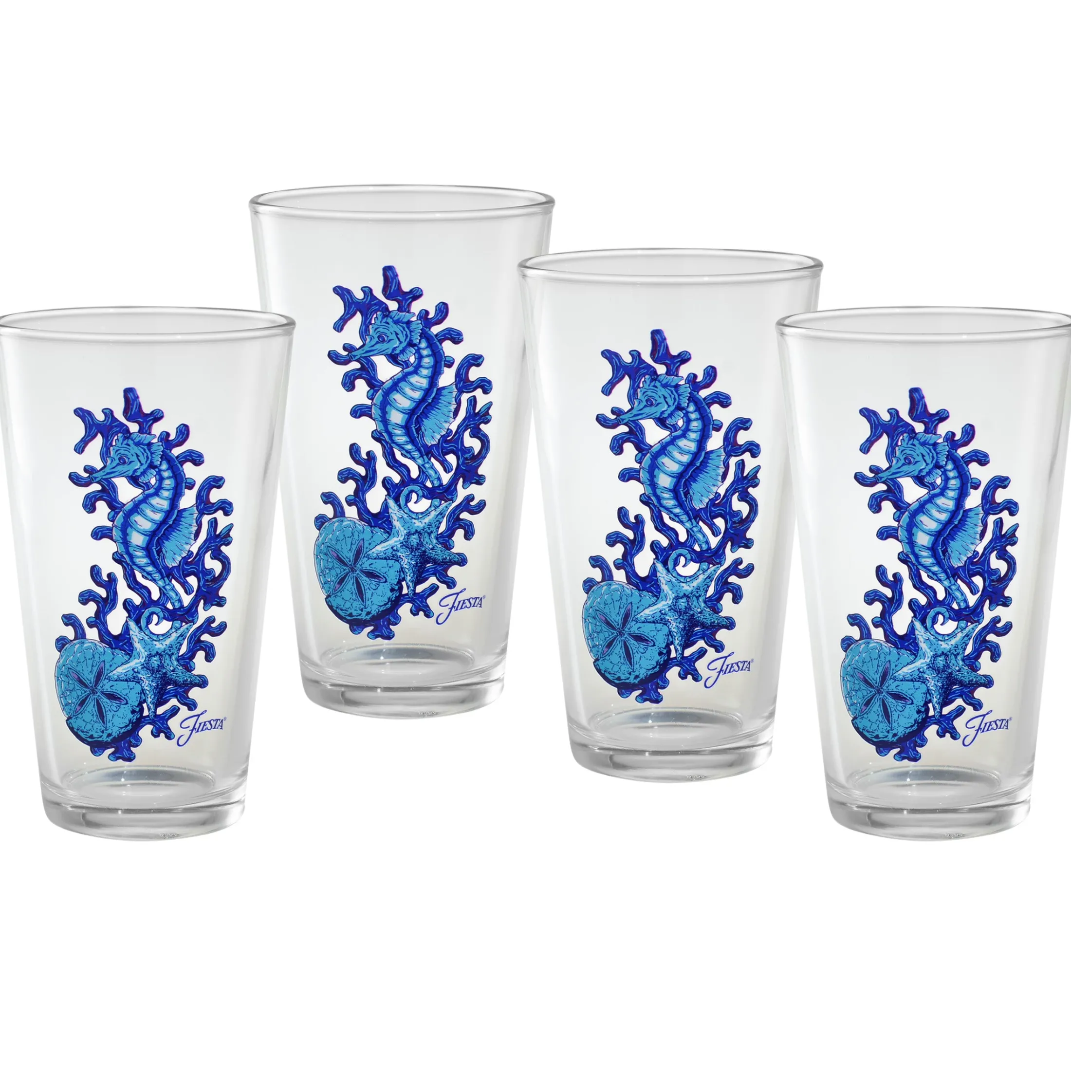 Retired 16 oz. Fiesta® Coastal Seahorse Cooler – Set of 4