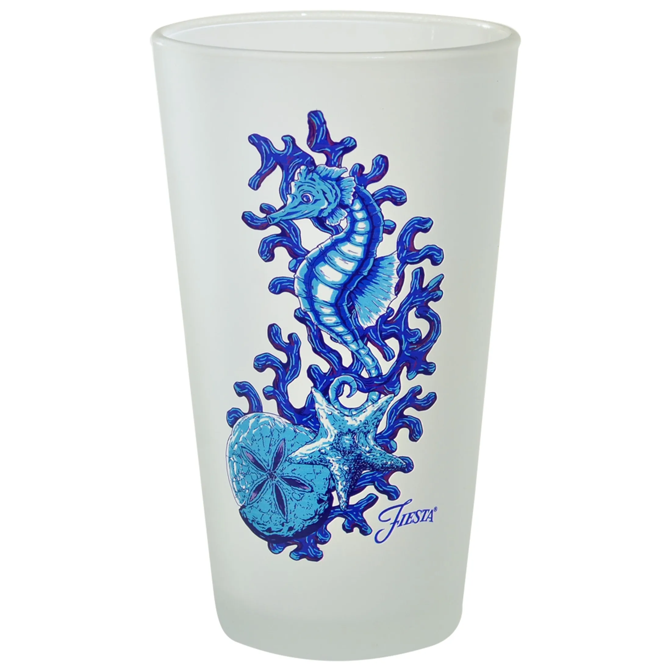 Retired 16 oz. Fiesta® Coastal Seahorse Frosted Cooler – Set of 4