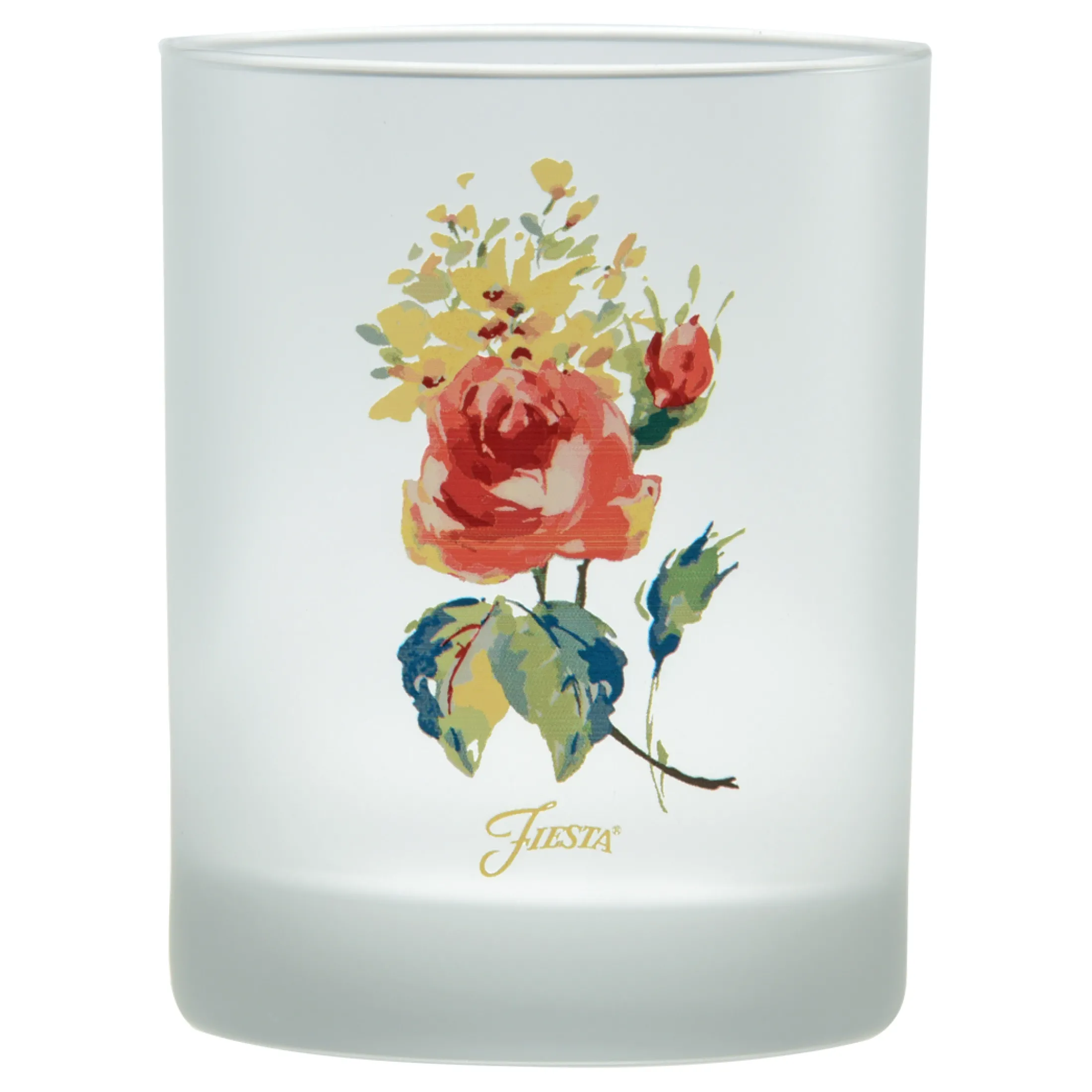 Retired 14 oz. Fiesta® Floral Bouquet Double Old Fashion Glass - Set of 4