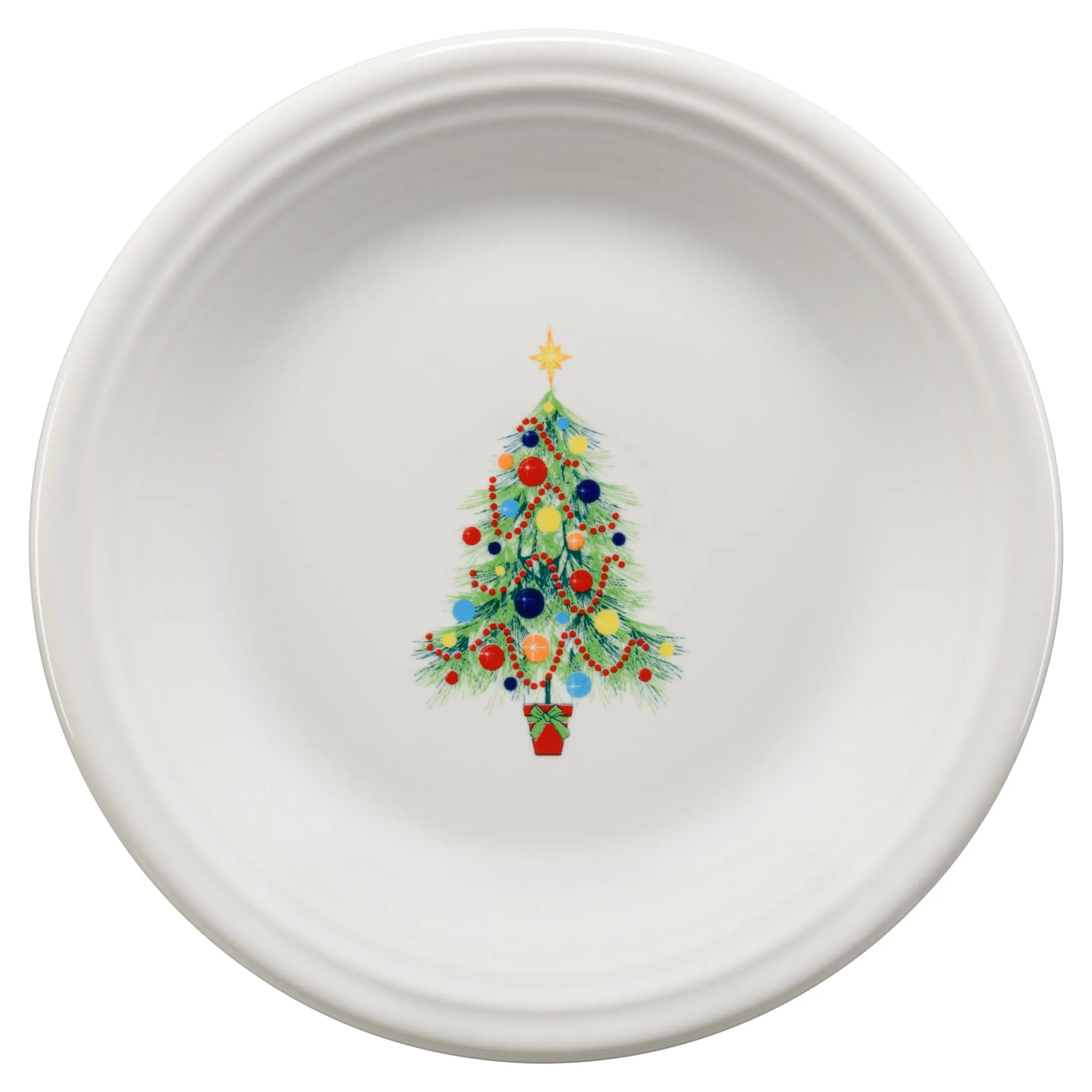 Retired Christmas Tree on White Classic Rim 7 1/4 Inch Salad Plate