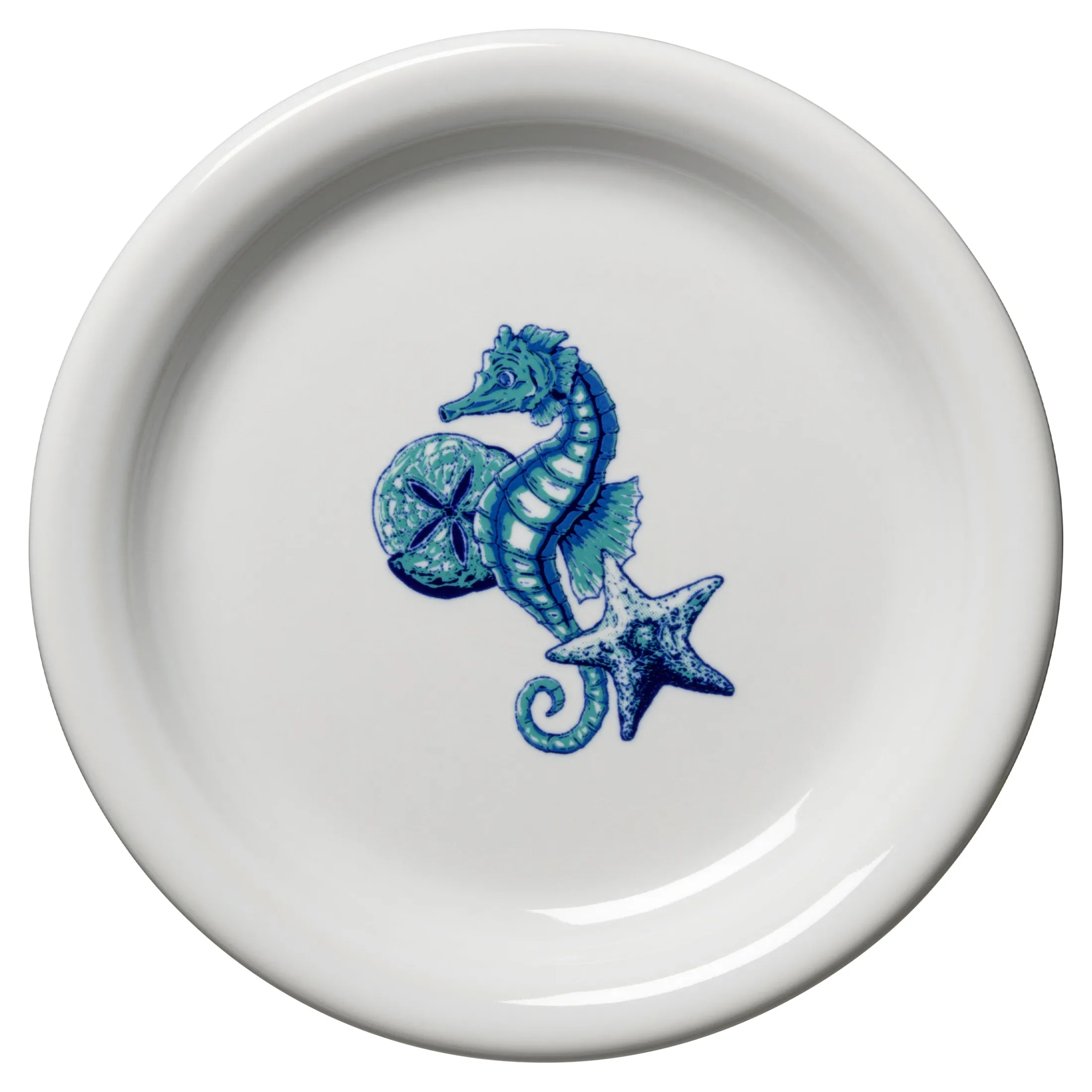 Retired Coastal Seahorse Bistro Coupe 6 1/4 Inch Appetizer Plate