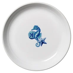 Retired Coastal Seahorse Coupe 8 1/2 Inch Luncheon Bowl 26 OZ