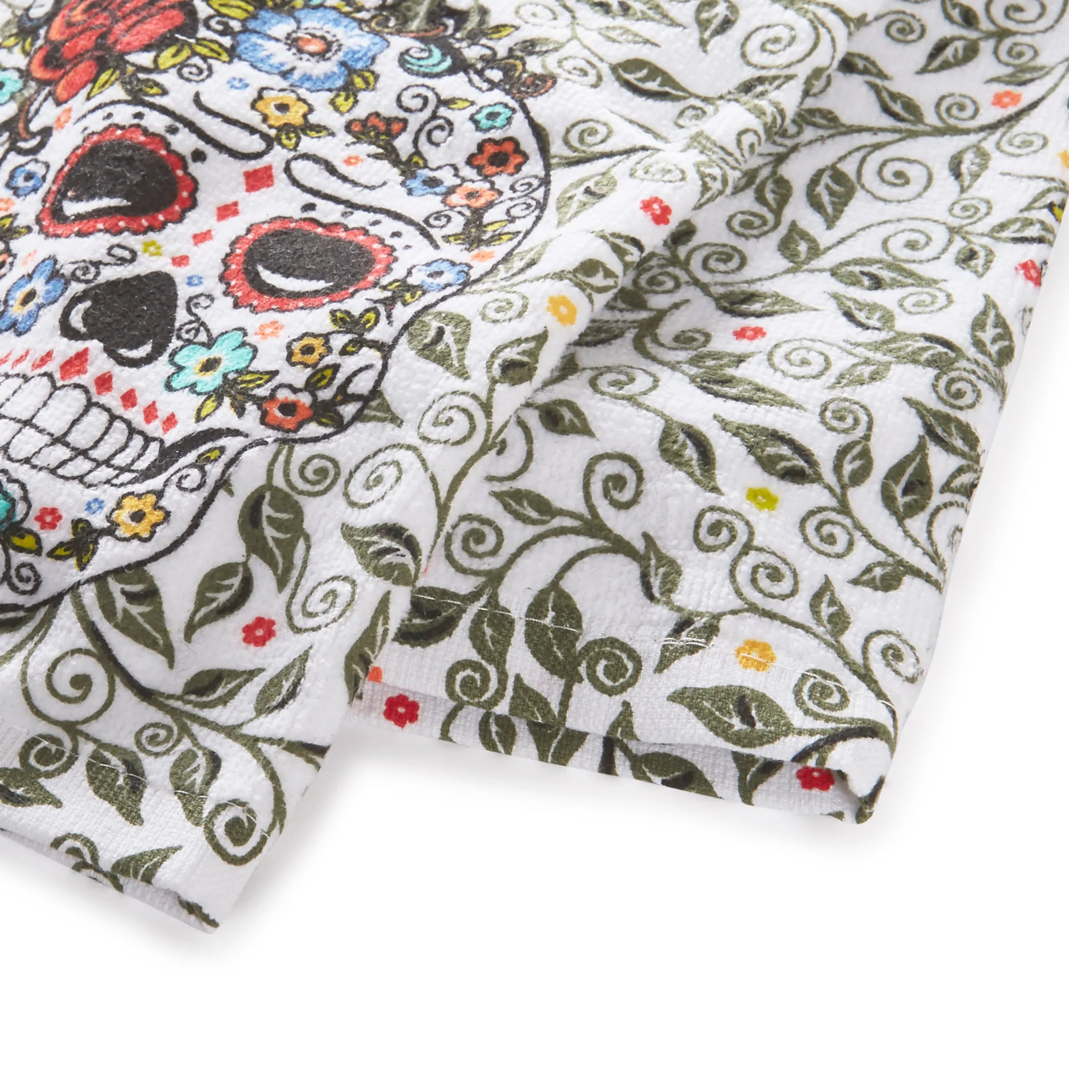 Retired SKULL AND VINE SUGAR Kitchen Towel 2-Pack Set